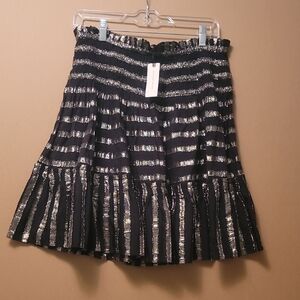 Elegant Black and Gold Striped Skirt
